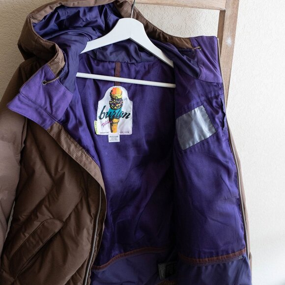 Burton Dandridge Down Jacket Women’s Medium DRYRIDE 550 Fill, Waterproof Brown - Picture 6 of 16